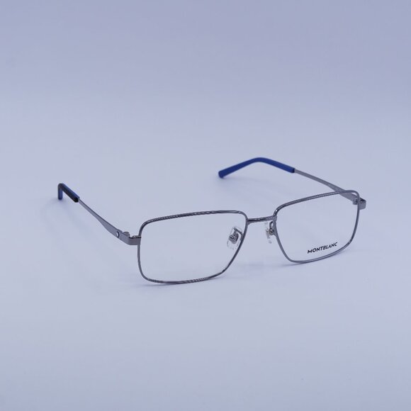 Montblanc MB0108O 002 Eyeglasses Ruthenium 57mm Rectangle Frame - Picture 1 of 9